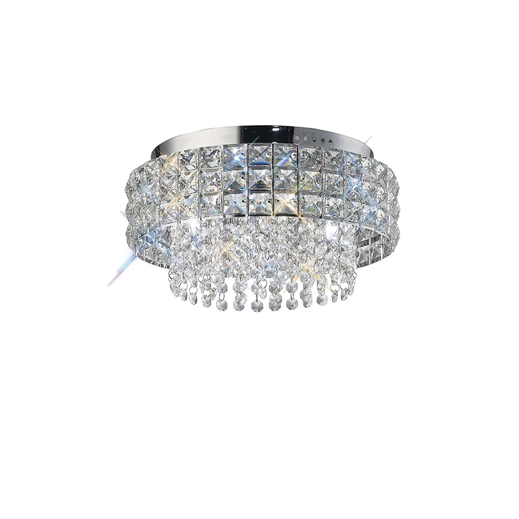 Edison Crystal Ceiling Lights Diyas Flush Crystal Fittings